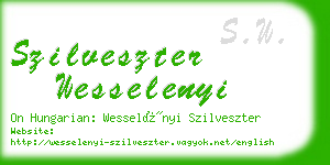 szilveszter wesselenyi business card